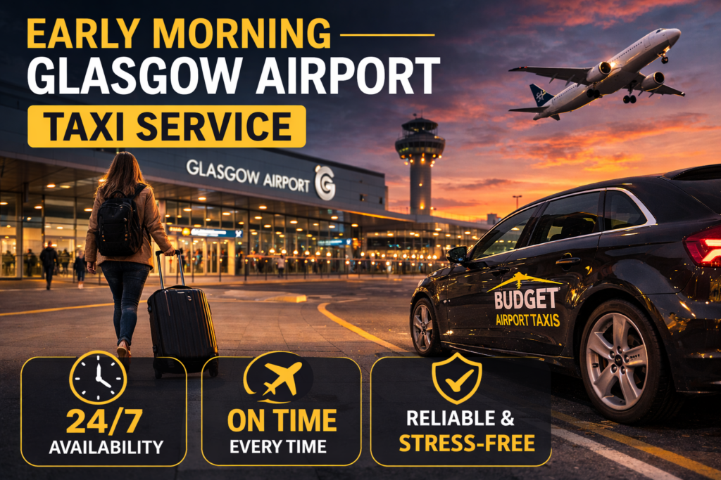 early morning glasgow airport taxi
